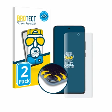 Face avant d’un emballage produit avec le logo de la marque BROTECT. À côté, l’appareil Oppo Reno 12 Pro est représenté avec l