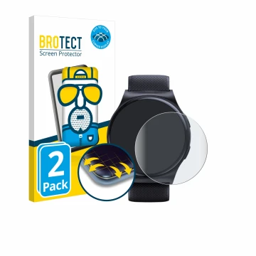 Face avant d’un emballage produit avec le logo de la marque BROTECT. À côté, l’appareil Motorola Moto Watch 120 est représenté