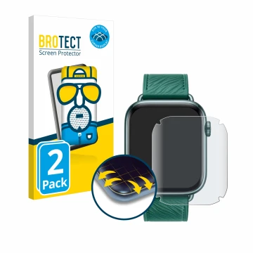 Face avant d’un emballage produit avec le logo de la marque BROTECT. À côté, l’appareil Honor Watch 5 est représenté avec la p