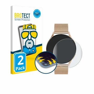Face avant d’un emballage produit avec le logo de la marque BROTECT. À côté, l’appareil Levowatch Edgy 1.43