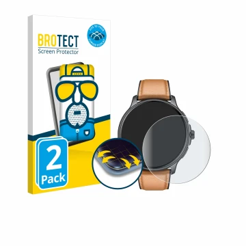Face avant d’un emballage produit avec le logo de la marque BROTECT. À côté, l’appareil Motsfit CJZ121BR 1.43