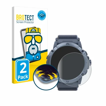 Face avant d’un emballage produit avec le logo de la marque BROTECT. À côté, l’appareil Coros Vertix 2S est représenté avec la