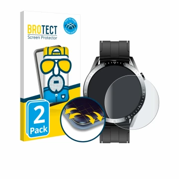 Face avant d’un emballage produit avec le logo de la marque BROTECT. À côté, l’appareil Tracer Smartwatch SM9 est représenté a