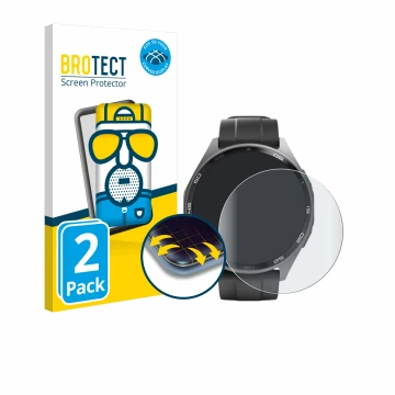 Face avant d’un emballage produit avec le logo de la marque BROTECT. À côté, l’appareil Hama Smartwatch 7010 est représenté av