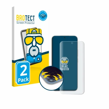 Face avant d’un emballage produit avec le logo de la marque BROTECT. À côté, l’appareil Honor 400 est représenté avec la prote