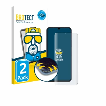 Face avant d’un emballage produit avec le logo de la marque BROTECT. À côté, l’appareil Huawei Nova Y61 est représenté avec la