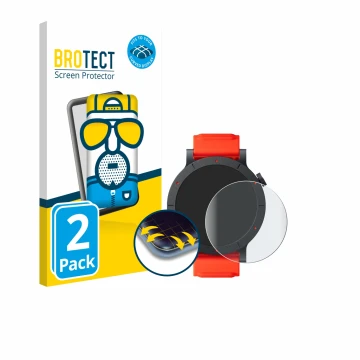 Face avant d’un emballage produit avec le logo de la marque BROTECT. À côté, l’appareil Nothing CMF Watch 3 Pro est représenté
