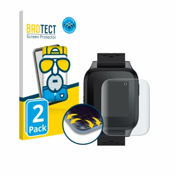 Face avant d’un emballage produit avec le logo de la marque BROTECT. À côté, l’appareil TCL Family Watch MT46 est représenté a