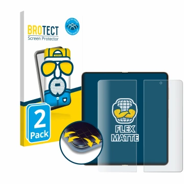 Face avant d’un emballage produit avec le logo de la marque BROTECT. À côté, l’appareil Honor Magic V5 (Affichage interne) est