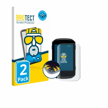 Face avant d’un emballage produit avec le logo de la marque BROTECT. À côté, l’appareil Garmin Edge 850 est représenté avec la