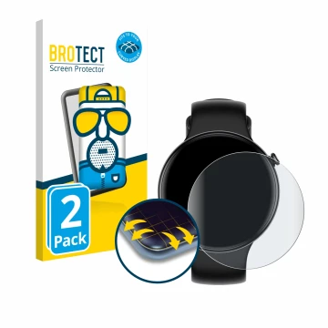 Face avant d’un emballage produit avec le logo de la marque BROTECT. À côté, l’appareil Honor Watch Fit est représenté avec la