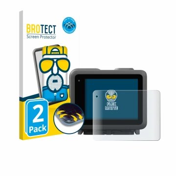 Face avant d’un emballage produit avec le logo de la marque BROTECT. À côté, l’appareil GoPro Lit Hero est représenté avec la 