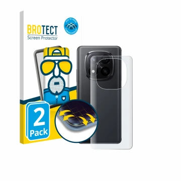 Face avant d’un emballage produit avec le logo de la marque BROTECT. À côté, l’appareil Xiaomi Redmi Note 14 Pro Plus 5G (Arri