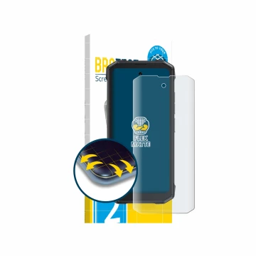 Face avant d’un emballage produit avec le logo de la marque BROTECT. À côté, l’appareil Cubot King Kong Mini 4 est représenté 