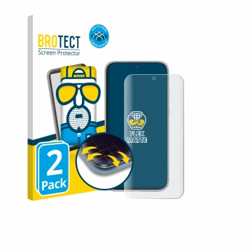 Face avant d’un emballage produit avec le logo de la marque BROTECT. À côté, l’appareil Huawei Mate 70 Air est représenté avec