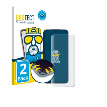 Face avant d’un emballage produit avec le logo de la marque BROTECT. À côté, l’appareil Xiaomi Poco F8 Pro est représenté avec