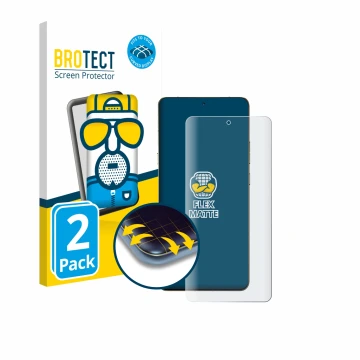 Face avant d’un emballage produit avec le logo de la marque BROTECT. À côté, l’appareil Motorola Signature est représenté avec