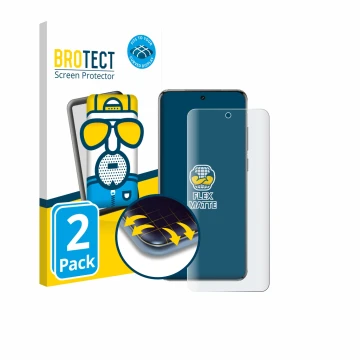 Face avant d’un emballage produit avec le logo de la marque BROTECT. À côté, l’appareil Vivo X200T est représenté avec la prot