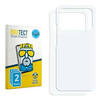 Face avant d’un emballage produit avec le logo de la marque BROTECT. À côté se trouve la protection d’écran correspondante.