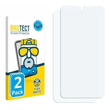 Face avant d’un emballage produit avec le logo de la marque BROTECT. À côté se trouve la protection d’écran correspondante.