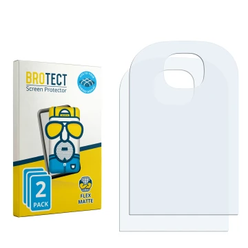 Face avant d’un emballage produit avec le logo de la marque BROTECT. À côté se trouve la protection d’écran correspondante.