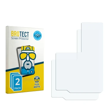 Face avant d’un emballage produit avec le logo de la marque BROTECT. À côté se trouve la protection d’écran correspondante.