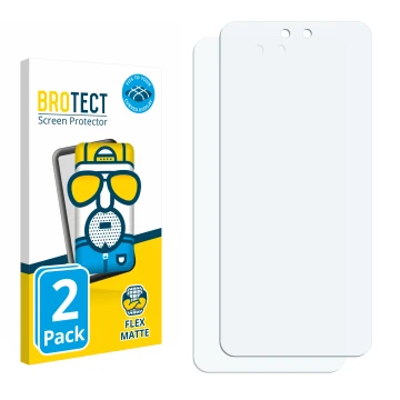 Face avant d’un emballage produit avec le logo de la marque BROTECT. À côté se trouve la protection d’écran correspondante.