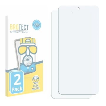 Face avant d’un emballage produit avec le logo de la marque BROTECT. À côté se trouve la protection d’écran correspondante.