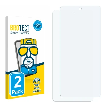 Face avant d’un emballage produit avec le logo de la marque BROTECT. À côté se trouve la protection d’écran correspondante.