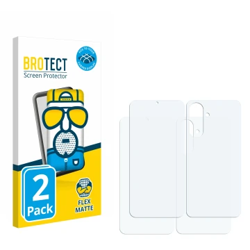 Face avant d’un emballage produit avec le logo de la marque BROTECT. À côté se trouve la protection d’écran correspondante.