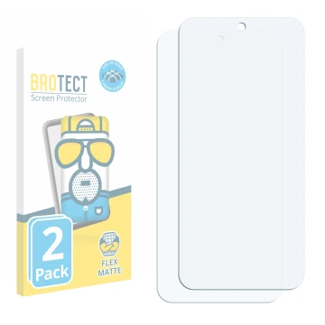 Face avant d’un emballage produit avec le logo de la marque BROTECT. À côté se trouve la protection d’écran correspondante.