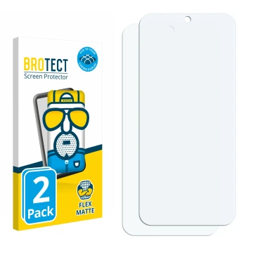Face avant d’un emballage produit avec le logo de la marque BROTECT. À côté se trouve la protection d’écran correspondante.