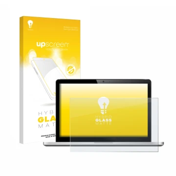 Face avant d’un emballage produit avec le logo de la marque upscreen. À côté, l’appareil est représenté avec la protection d’é