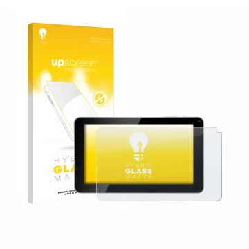 Face avant d’un emballage produit avec le logo de la marque upscreen. À côté, l’appareil Kliver Klipad 9