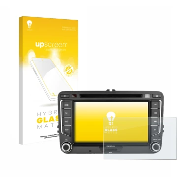 Face avant d’un emballage produit avec le logo de la marque upscreen. À côté, l’appareil Zenec E>Go 7