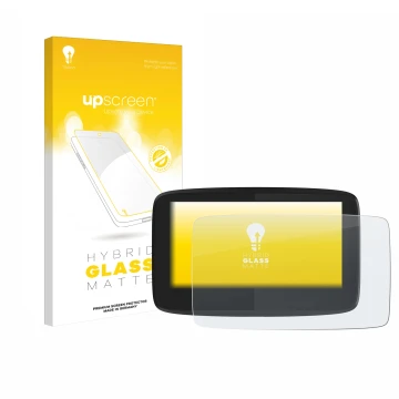 Face avant d’un emballage produit avec le logo de la marque upscreen. À côté, l’appareil TomTom GO 620 est représenté avec la 