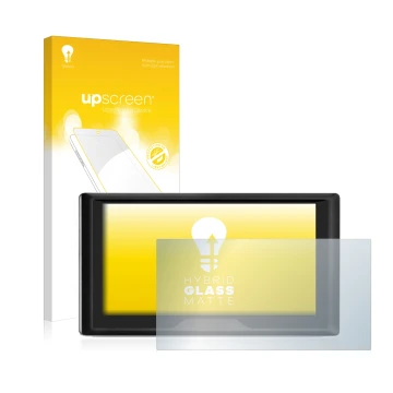 Face avant d’un emballage produit avec le logo de la marque upscreen. À côté, l’appareil Garmin Drive 61 LMT-S est représenté 