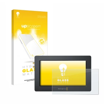 Face avant d’un emballage produit avec le logo de la marque upscreen. À côté, l’appareil Blackmagic Design Video Assist (5.0) 