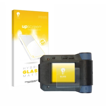 Face avant d’un emballage produit avec le logo de la marque upscreen. À côté, l’appareil Swissphone s.Quad X15 est représenté 