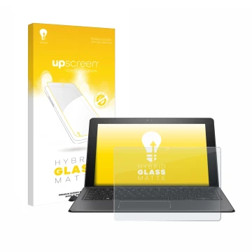 Face avant d’un emballage produit avec le logo de la marque upscreen. À côté, l’appareil HP Pro x2 612 G2 est représenté avec 