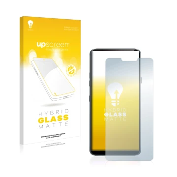 Face avant d’un emballage produit avec le logo de la marque upscreen. À côté, l’appareil LG G7 ThinQ est représenté avec la pr