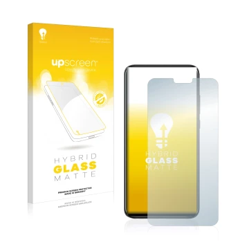 Face avant d’un emballage produit avec le logo de la marque upscreen. À côté, l’appareil Honor 8X est représenté avec la prote