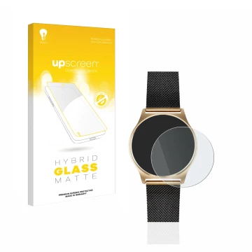 Face avant d’un emballage produit avec le logo de la marque upscreen. À côté, l’appareil Xlyne X-Watch Joli XW Pro est représe