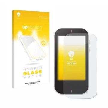 Face avant d’un emballage produit avec le logo de la marque upscreen. À côté, l’appareil Garmin Approach G80 est représenté av