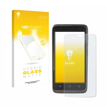 Face avant d’un emballage produit avec le logo de la marque upscreen. À côté, l’appareil Honeywell ScanPal EDA51 est représent