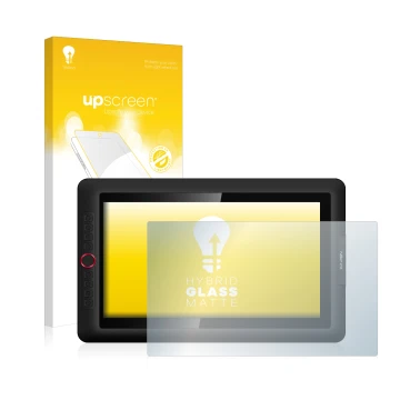 Face avant d’un emballage produit avec le logo de la marque upscreen. À côté, l’appareil XP-Pen Artist 15.6 Pro est représenté