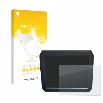 Face avant d’un emballage produit avec le logo de la marque upscreen. À côté, l’appareil Keyence IM-7020 (Affichage + Touchpad