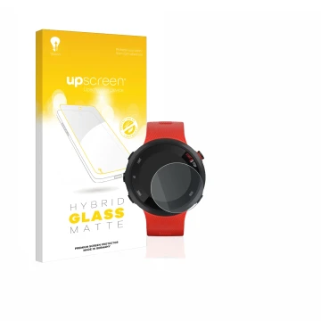 Face avant d’un emballage produit avec le logo de la marque upscreen. À côté, l’appareil Garmin Forerunner 45 est représenté a