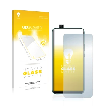 Face avant d’un emballage produit avec le logo de la marque upscreen. À côté, l’appareil Huawei P smart Z est représenté avec 