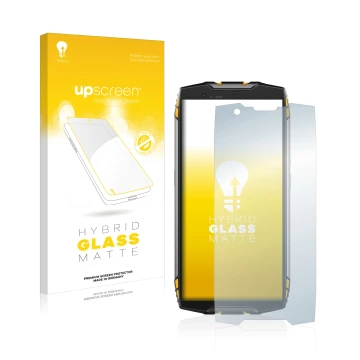 Face avant d’un emballage produit avec le logo de la marque upscreen. À côté, l’appareil Blackview BV6800 Pro est représenté a